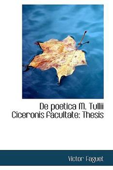 Paperback de Poetica M. Tullii Ciceronis Facultate: Thesis Book