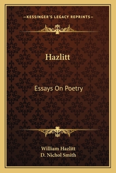 Paperback Hazlitt: Essays On Poetry Book