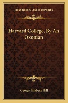 Paperback Harvard College, By An Oxonian Book
