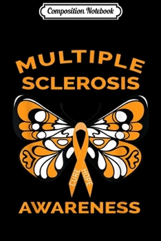 Composition Notebook: Multiple Sclerosis Awareness Butterfly Orange Ribbon  Journal/Notebook Blank Lined Ruled 6x9 100 Pages