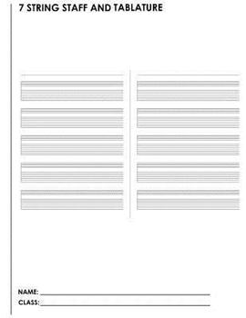 Paperback 7 String Staff And Tablature: A Student Manuscript Notebook From Fusello Publishing Book