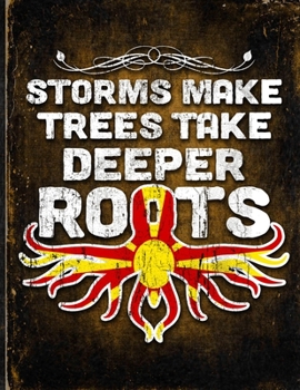 Storms Make Trees Take Deeper Roots: Macedonia Flag Customized Personalized Gift for Macedonian Coworker Friend  Planner Daily Weekly Monthly Undated Calendar Organizer Journal