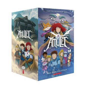 Amulet Series Books 1–9 Box Set by Kazu Kibuishi – Complete Graphic Novel Collection (Kids Fantasy Adventure Comics)