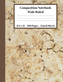 Paperback Composition Notebook Wide Ruled Lined Sheets: Pretty Under 11 Dollar Gifts Brown Marble Stone Brown Stripe Notebook Back to School and Home Schooling Book