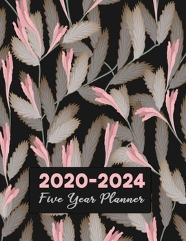 Paperback 2020-2024 Five Year Planner: 5-Year Work & Personal Organizer Diary - Include Monthly Goals, Calendars & To Do List for Sixty Months - Green Pink L Book