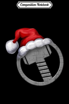 Paperback Composition Notebook: Marvel Thor Hammer Icon Santa Hat Christmas Graphic Journal/Notebook Blank Lined Ruled 6x9 100 Pages Book