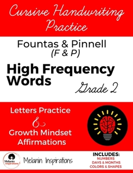 Paperback Cursive Handwriting Practice, F&P High Frequency Sight Words, Growth Mindset Affirmations, Grade 2, Combines Tracing and Writing, Perfect for Young Wr Book