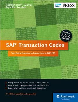 Paperback SAP Transaction Codes: Your Quick Reference to Transactions in SAP Erp Book