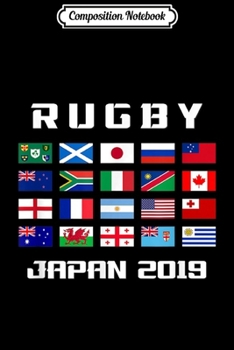 Paperback Composition Notebook: Rugby supporter Japan 2019 flags Journal/Notebook Blank Lined Ruled 6x9 100 Pages Book