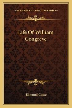 Paperback Life Of William Congreve Book