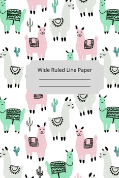 Paperback Baby Alpaca Theme Wide Ruled Line Paper Book