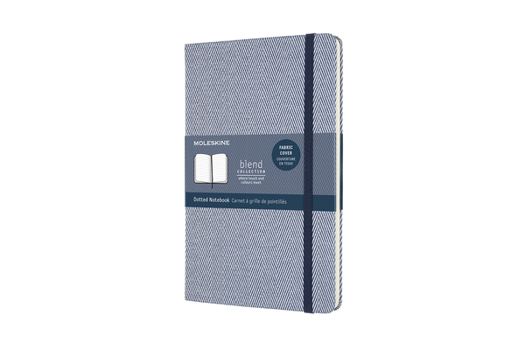Hardcover Moleskine Blend Limited Collection Notebook, Large, Dotted, Herringbone Blue (5 X 8.25) Book