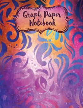 Graph Paper Notebook: Watercolor Rainbow Floral Square 5x5 Square Grid