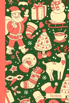 Notes: Vintage Journal Notebook with Santa Christmas Theme|6x9|100 Wide Ruled Pages| Soft Matte Cover| Makes Great Christmas Gift for Co-Workers, Secret Santa, Students, or Stocking Stuffer