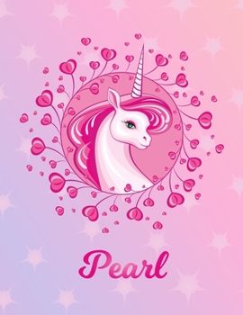 Pearl: Unicorn Large Blank Primary Handwriting Learn to Write Practice Paper for  Girls | Pink Purple Magical Horse Personalized Letter P Initial ... Learning | Use Imagination to Create Tales