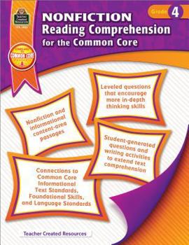 Paperback Nonfiction Reading Comprehension for the Common Core Grd 4 Book