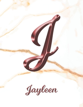 Paperback Jayleen: 1 Year Weekly Planner with Note Pages (12 Months) - White Marble Rose Gold Pink Effect Letter J - 2020 - 2021 - Week P Book