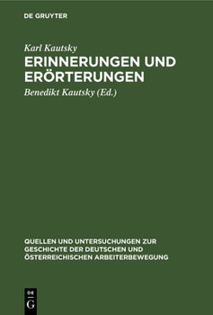 Hardcover Erinnerungen Und Erörterungen [German] Book