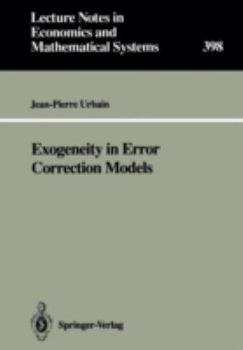 Paperback Exogeneity in Error Correction Models Book