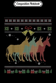 Composition Notebook: Farm Donkey Retro Vintage Style Farmers Christmas Mule Ugly  Journal/Notebook Blank Lined Ruled 6x9 100 Pages