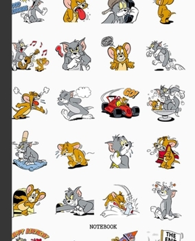 Paperback Notebook: Cartoon Tom and Jerry Soft Glossy Cover Graph Paper Pages Book 7.5 x 9.25 Inches 110 Pages Book