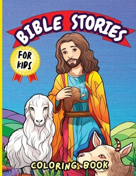 Paperback Bible Stories Book for Kids: Biblical Story With Animals And Scripture To Color For Christian Children Age 4-8 [Large Print] Book