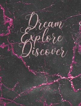 Paperback Dream Explore Discover: Planner 2020 Pink And Black Marble Weekly and Monthly Planner Large 8.5 x 11 Weekly Agenda January 2020 To December 20 Book