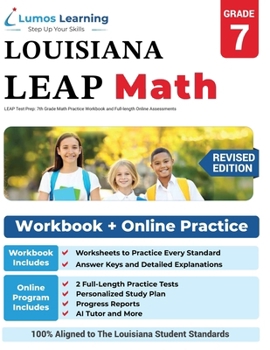 LEAP Test Prep: 7th Grade Math Practice Workbook and Full-length Online Assessments: LEAP Study Guide
