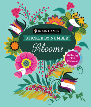 Paperback Brain Games - Sticker by Number: Blooms: Includes Foil Stickers! Book