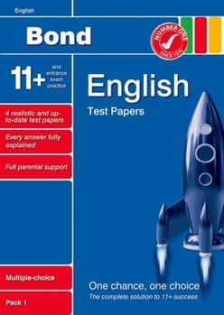 Paperback Bond 11+ Test Papers English Multiple-Choice Pack 1 Book