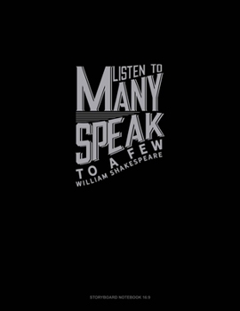 Listen To Many Speak To A Few: Storyboard Notebook 1.85:1