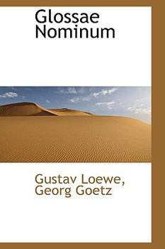 Paperback Glossae Nominum Book