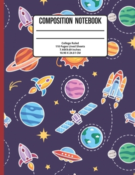 Composition Notebook College Ruled: Alien Galaxy 110 Pages