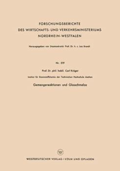 Paperback Gemengereaktionen Und Glasschmelze [German] Book