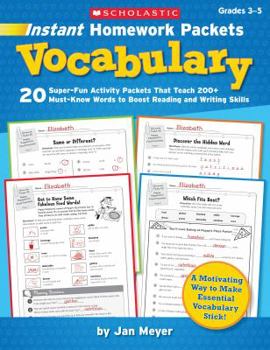 Paperback Instant Homework Packets: Vocabulary, Grades 3-5 Book