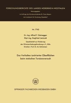 Paperback Das Verhalten Ionitrierter Oberflächen Beim Statischen Torsionsversuch [German] Book