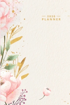 2020 Planner : 12 Months Daily Calendar Book with Notes, Budget and Expense Section, Year at a Glance - Watercolor Flower