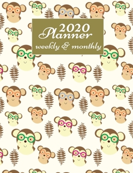 Paperback 2020 Planner Weekly And Monthly: 2020 Daily Weekly And Monthly Planner Calendar January 2020 To December 2020 - 8.5" x 11" Sized - Cute Monkeys Gifts Book