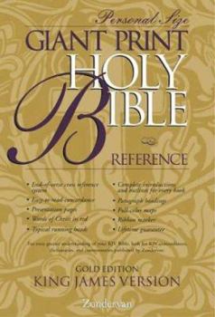 Hardcover KJV Holy Bible Giant Print Personal Size Reference Gold Edition [Large Print] Book