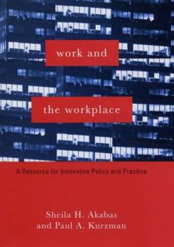 Hardcover Work and the Workplace: A Resource for Innovative Policy and Practice Book