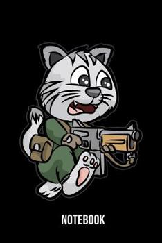 Paperback Notebook: Cat with Tommy Gun Book