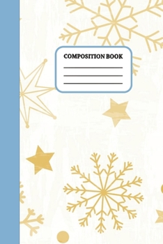 Paperback Composition Book: Small Winter Snowflake College Ruled Notebook Book