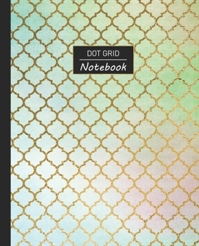 Paperback Dot Grid Notebook: Dotted Grid Notebook/Journal - Pear Green Watercolor Moroccan Lattice - 100 Pages - 7.5" x 9.25" - Children Kids Girls Book