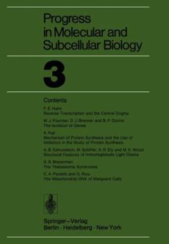 Paperback Progress in Molecular and Subcellular Biology 3 Book