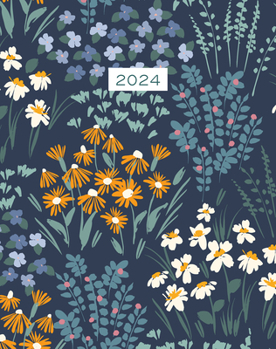 Spiral-bound Spring Floral 2024 7.5 X 9.5 Booklet Monthly Planner Book