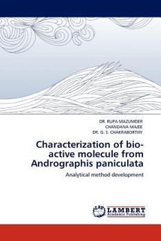 Paperback Characterization of Bio-Active Molecule from Andrographis Paniculata Book