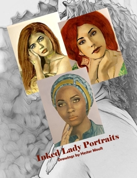 Paperback Inked Lady Portraits: Line Art Drawings Book