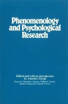 Paperback Phenomenology and Psychological Research Book