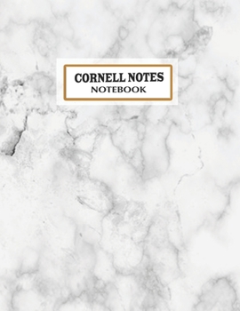 Cornell Notes Notebook: Pretty white marble texture Cornell Note Paper Notebook. Cute Girly Large College Ruled Medium Lined Journal Note Taking ... pages large(8.5x11)inches