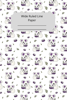Cute Baby Koala Theme Wide Ruled Line Paper